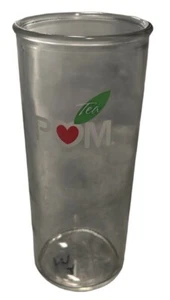 POM Wonderful Tea 14 oz Juice Glass 6.5" Tall POM Tea Logo Clear Drinking Cup  - Picture 1 of 3