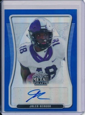 JALEN REAGOR 2020 LEAF METAL DRAFT BLUE PRIZM RC AUTO 13/35 - Image 1 of 2