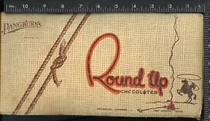 VINTAGE PANGBURN'S WESTERN ROUND UP CHOCOLATES CANDY BOX FT WORTH TX VERY RARE - Picture 1 of 5