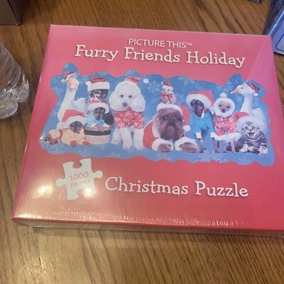 Пазл 1000 шт. рождественский «Furry Friends Holiday» современное искусство лобзик - Изображение 1 из 4
