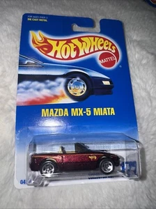 1991 Hot Wheels Blue Card #172 MAZDA MX-5 MIATA Dark Red Burgundy - Picture 1 of 3