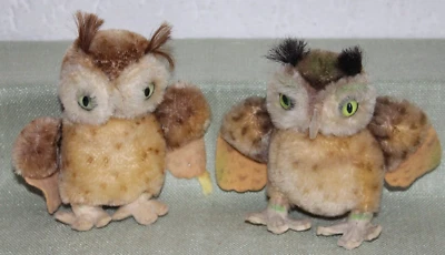 2 Antike STEIFF Eule Eulen Kautz je 15cm Rarität 1968-1976 Sammlung - Bild 1 von 2