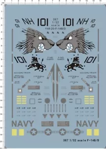 1/32 USAF US VF-213 Black Lions F-14B F-14D Tomcat Fighter Modelo de calcomanía de agua - Imagen 1 de 1