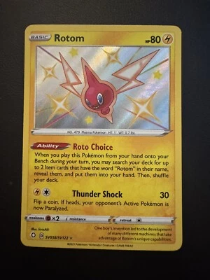POKÉMON TCG ROTOM SV038/SV122 SWSH SHINING FATES SHINEY RARE!! - Image 1 of 2