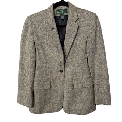Ralph Lauren Women's Tweed Blazer. Black Tweed. Size 4P. Excellent Cond. Preppy - Image 1 of 4