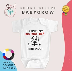 I Love My Big Brother This Much Baby Body Suit Grow Vest Kids Children's Gift - Picture 1 of 5