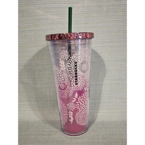 2012 Starbucks Dandelion Blossom Plastikbecher Travel Cup Pink Venti 24 Oz - Bild 1 von 5