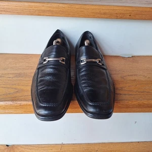 Bruno Magli Mens Sz 13 D Black leather horsebit loafers Italy - Picture 1 of 9