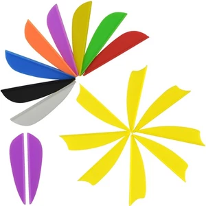 50pcs Archery Plastic Feather Rubber Vanes Arrow Fletches Bow DIY Hunting Target - Picture 1 of 13