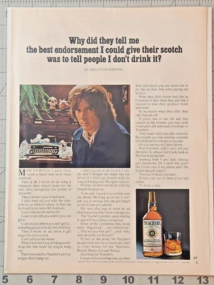 1976 Print Ad Teachers Scotch Whiskey IMUS In The Morning Magazine Page Ephemera - Image 1 of 4