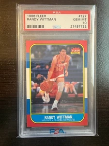1986-87 Fleer Basketball PSA 10 Gem Mint - Randy Wittman #127 - Bild 1 von 2