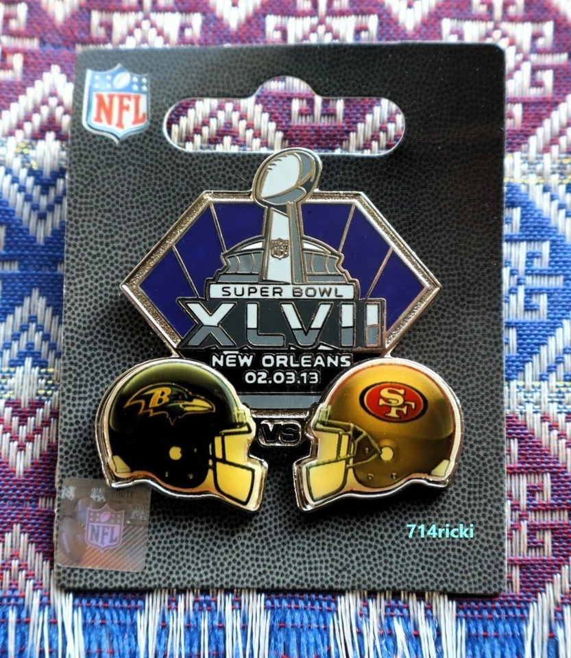 Super Bowl XLVII 47 Baltimore Ravens vs San Francisco 49ers Pin Lapel Collector - Image 1 of 1