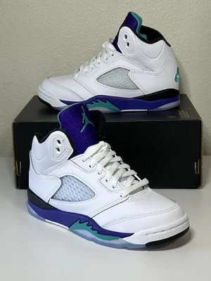 Nike Air Jordan V 5 Retro OG 'Uva' PS HQ7979-100 Niños Talla 12C Blanco Nuevo NBY Foto 1 de 4