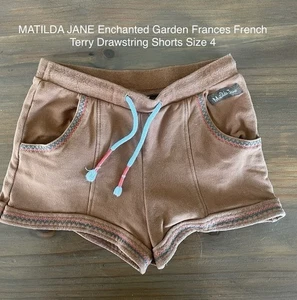 Matilda Jane Enchanted Garden Frances French Terry Drawstring Shorts Size 4 - Picture 1 of 2