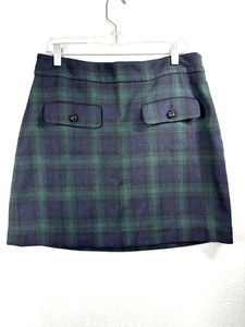 Falda LOFT para mujer talla 8 tartán a cuadros Academia Preppy mezcla de lana navideña NUEVA - Imagen 1 de 9