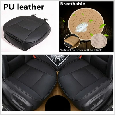 Breathable Luxury Black PU Leather Car SUV Seat Protector Seat Cover Cushion Mat - Image 1 of 4