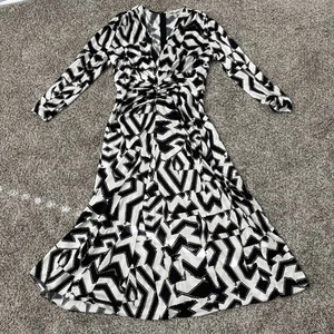 Vestido para mujer DIANE VON FURSTENBERG Jerome plisado estampado geométrico talla mediana” - Imagen 1 de 8
