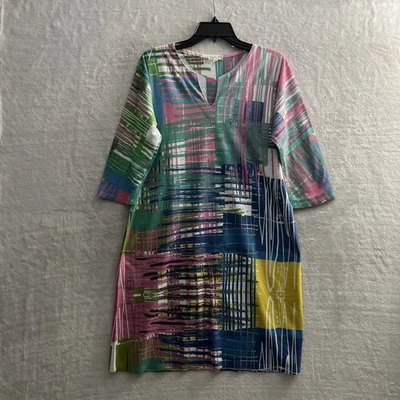 Vestido Camisa Atelier 5 Mujer Multicolor Mediano Geométrico Manga Larga Cuello en V Foto 1 de 4