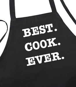 Apron For Cooks Gift Best Cook Ever, Black Grilling Aprons With Funny Sayings - Picture 1 of 4
