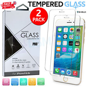 PREMIUM QUALITY - 2 PACK - Apple iPhone 6S & 6 Tempered Glass Screen Protector 
