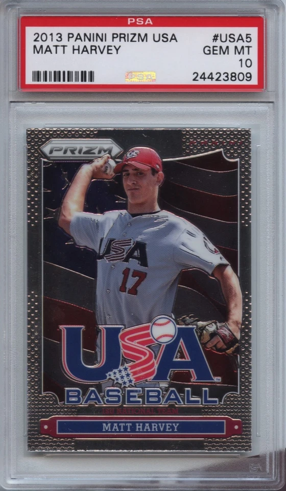 2013 Panini Prizm USA USA5 Matt Harvey PSA 10 Gem Mint Pop 1 - Image 1 of 1