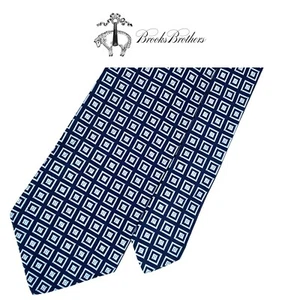 Brooks Brothers Makers blaue Krawatte - zweifarbige blaue Quadrate & Gitter 100 % Seide Krawatte Neu mit Etikett - Bild 1 von 12