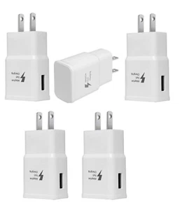 5 Pack Power Adapter Home WALL Charger Plug For  Samsung  Universal Cell Phone - Picture 1 of 11