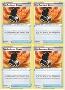 Fire-Resistant Gloves Sword & Shield Chilling Reign 138/198 4x Playset Pokémon - Picture 1 of 1
