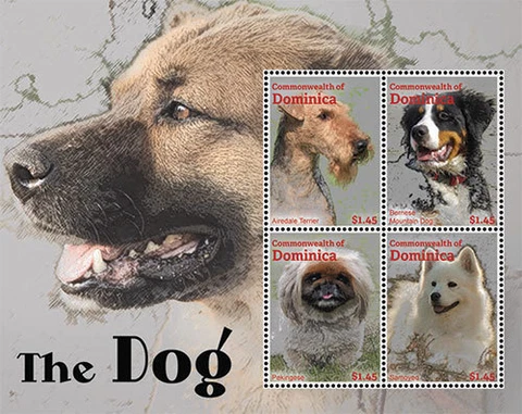DOMINICA 2013 - THE DOG STAMP SHEET OF 4 STAMPS MNH Cover