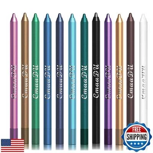 12 Colorful Eyeliner Pen Set, Eye Shadow Pencil, Pearl Eyeliner Kit Metallic - Picture 1 of 5