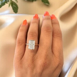 Engagement Ring 4.15 Carat IGI Lab Created Radiant Cut Diamond 14K Yellow Gold - Picture 1 of 13