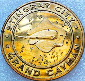 2007 Caribbean Mint Stingray City St Thomas Brass Commerative Coin - Picture 1 of 2