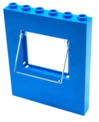 LEGO 1x6x7 Wand Panele türkis blau Fenster mit Glas - Bild 1 von 2