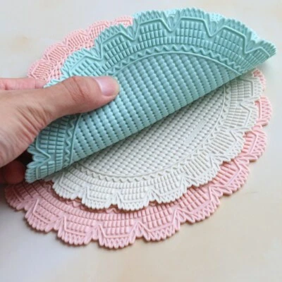 4pc Kitchen Round Placemats Table Cover Dish Pads Heat Insulation Home Table Mat - Image 1 of 4