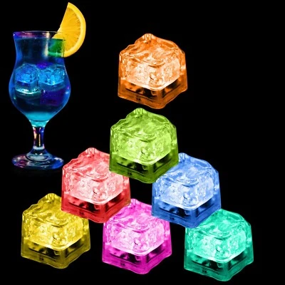 Light Up Ice Cubes, 96 PCS Multi Color Led Ice Cubes for Drinks with Changing... - Image 1 of 4
