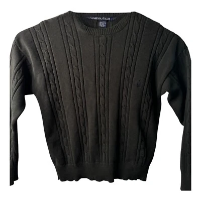 Suéter verde náutica manga longa tamanho pequeno/petite 100% algodão - Imagem 1 de 4