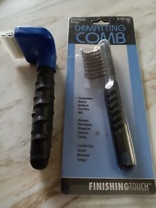 (2) Pet Grooming Tools for Shedding/Dematting Hair Dogs/Cats Gentle S/S Blades.