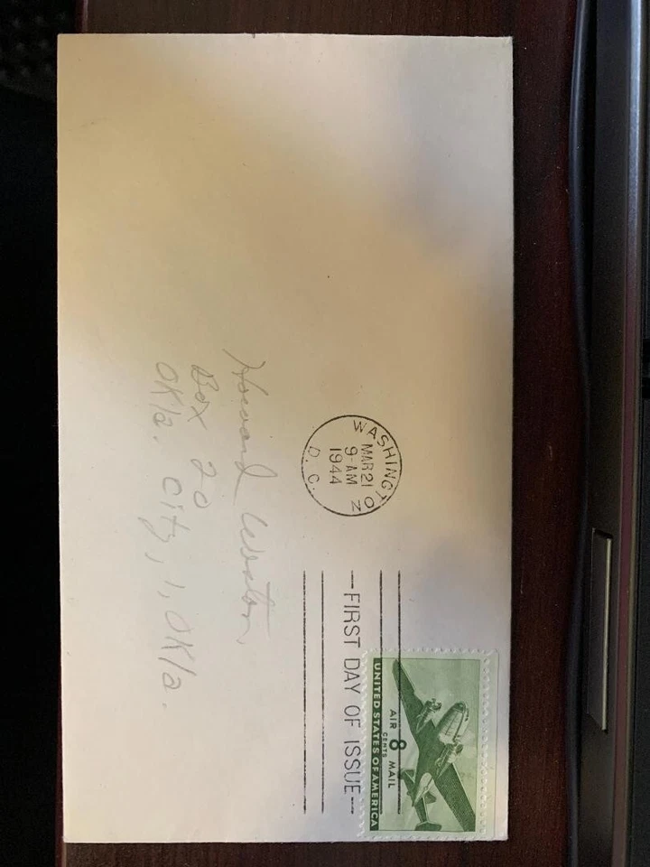 C26 - 8 c Airmail Twin-Motored Transport Plane FDC First Day Via Air Mail 1944 - Image 1 of 1