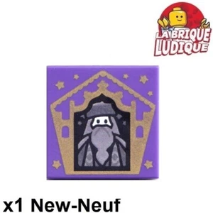 Lego 1x Tile 2x2 Chocolate Frog chocogrenouille Albus Dumbledore or 3068bpb1743 - Imagen 1 de 1