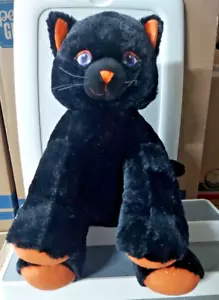 Build A Bear Halloween Black Orange Cat Plush Stuffed Toy Sewn Eyes 12 Inch 2013 - Picture 1 of 3