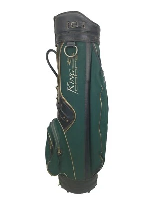 Bolsa de golf King Cobra vintage de lona y cuero verde bolsa de transporte USADA Foto 1 de 4