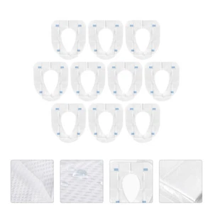 Cojín de inodoro de 10 piezas cubierta impermeable almohadillas de asiento de viaje para madre Toliet Mat - Imagen 1 de 12