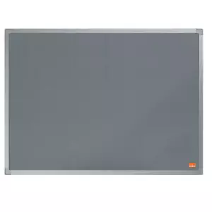 Nobo Essence Felt Notice Board 900x600mm, Grey, Aluminum Trim, Wall Mounted Pin - Picture 1 of 3
