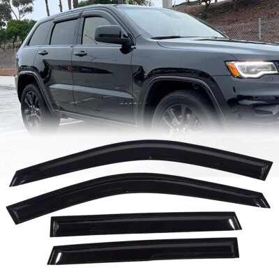 4pcs Window Visor Vent Deflector Rain Guard for 2011-2021 Jeep Grand Cherokee Foto 1 de 4