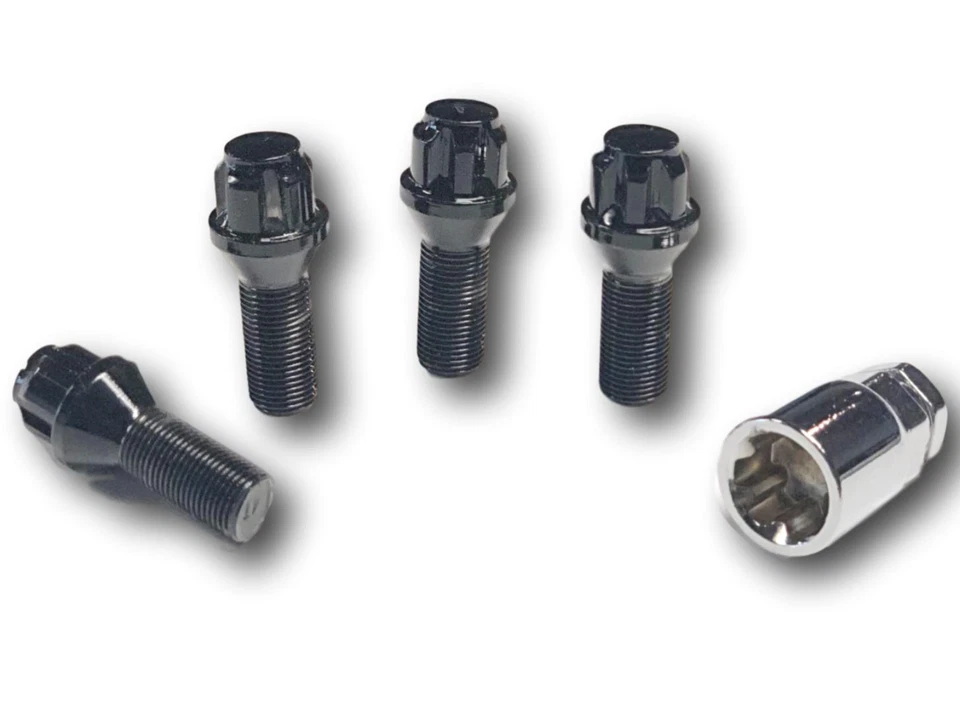 4 2013-2018 Black 14x1.25 Wheel Bolt Lock BMW 5 528 530 535 540 550 Series - Image 1 of 1