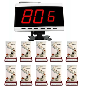 SINGCALL Wireless Restaurant Calling System 1 Screen Receiver and 10 Pagers - Picture 1 of 9