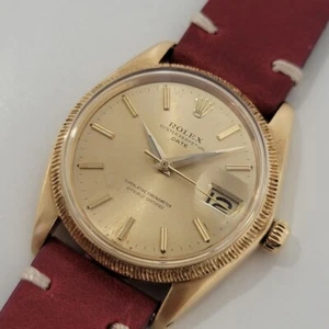 Mens Rolex Oyster Perpetual Date Ref 1503 35mm 18k Gold 1960s Automatic RJC156R - Picture 1 of 11