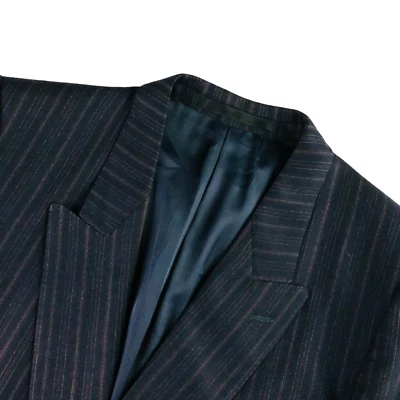 Blazer de Colección Aquascutum Para Hombre 100% Lana Doble Pecho Azul Marino Rayas • 40R Foto 1 de 4