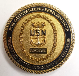 Moneda Desafío Jefe Maestro Comando Naval Centro Médico Naval Portsmouth VA Navy - Imagen 1 de 2