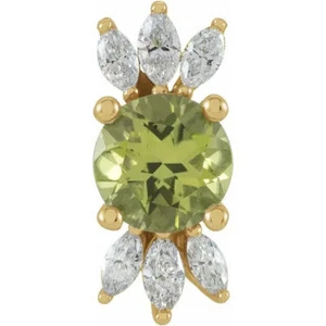 Colgante de peridoto natural amarillo de 14 quilates y diamantes naturales de 1/5 CTW - Imagen 1 de 2